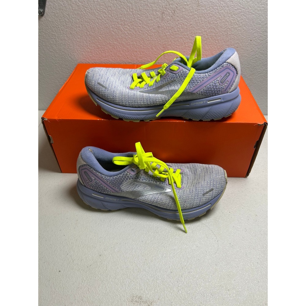 Brooks Ghost 14 Lavender Neon Yellow Size 8 #2976